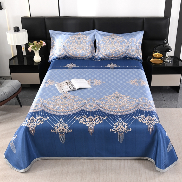 91家纺网 家纺一手货源 找家纺 （总）绒品壹家家纺 2026新款立体数码印花凉感丝冰丝席软凉席席子三件套