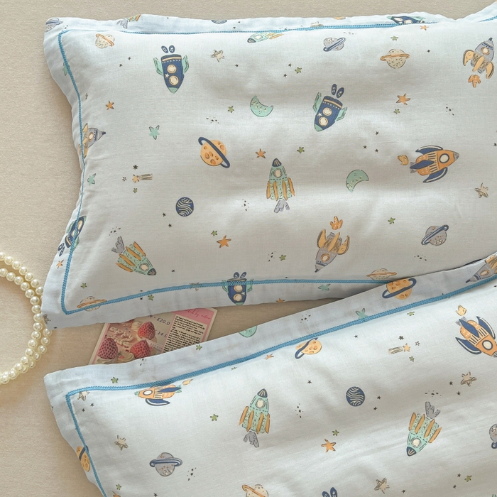 91家纺网 家纺一手货源 找家纺 （总）百寐 2026新款母婴A类双层棉纱枕套婴幼儿卡通宝宝枕套子母信封枕套