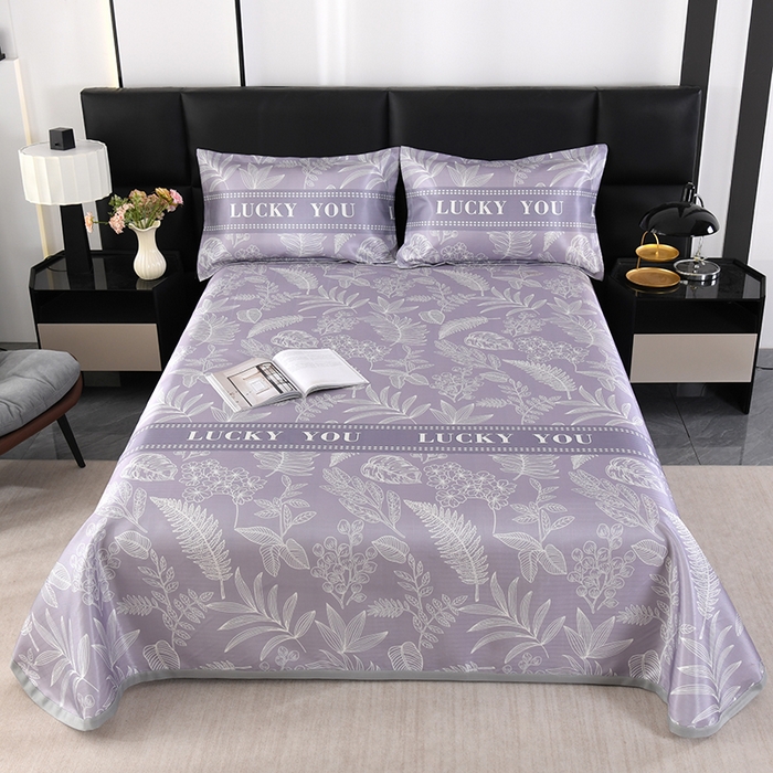 91家纺网 家纺一手货源 找家纺 （总）绒品壹家家纺 2026新款立体数码印花凉感丝冰丝席软凉席席子三件套