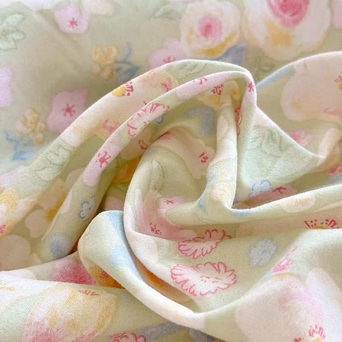 91家纺网 家纺一手货源 找家纺 优家居 2026新款A类水洗棉床裙单件三件套皱皱纱韩版公主风花边床罩直播爆款外贸定制 海棠花颂