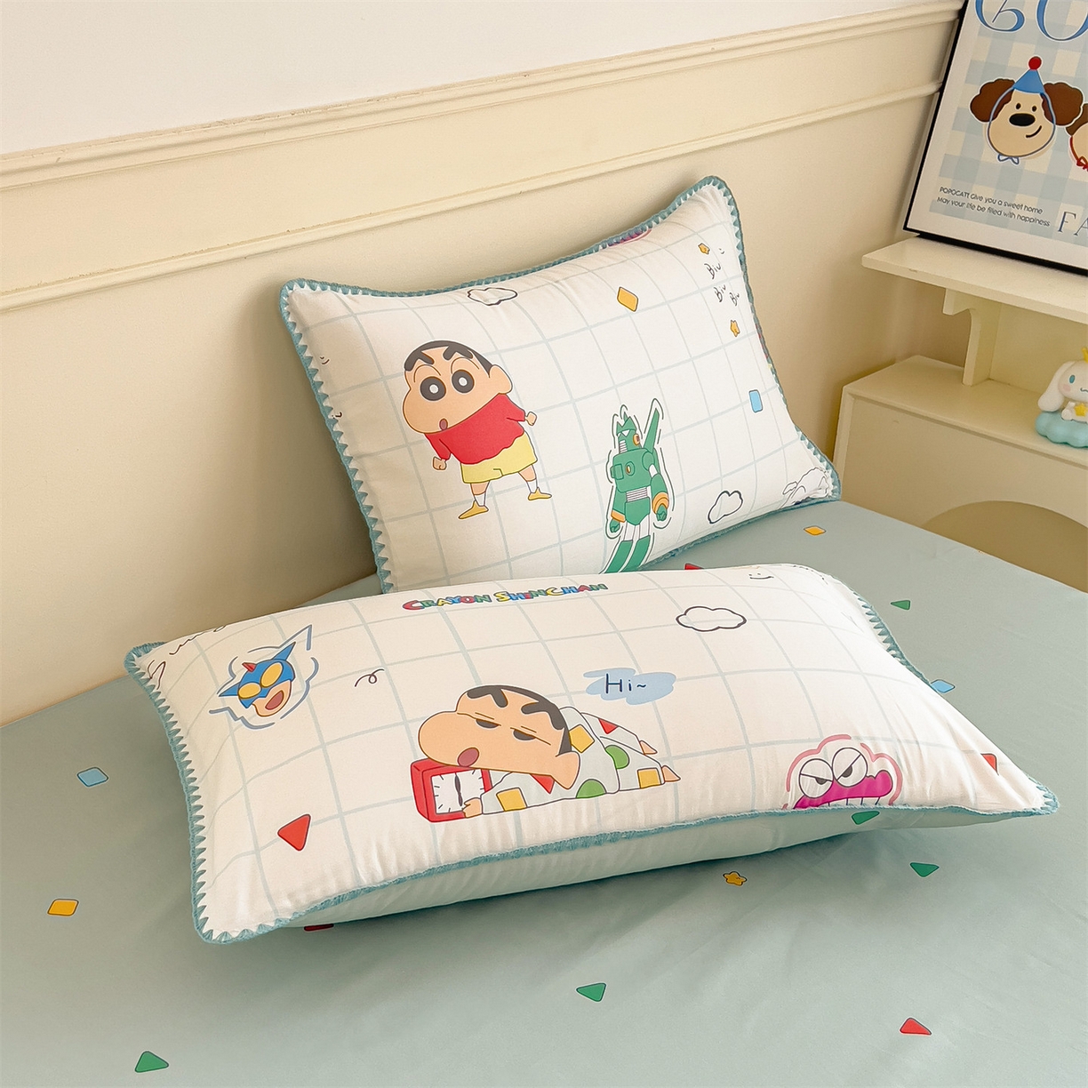 91家纺网 家纺一手货源 找家纺 兄弟坊 2026新款正版授权卡通全棉13370印花夏被夏凉被儿童被 夏被四件套 云朵蜡笔小新