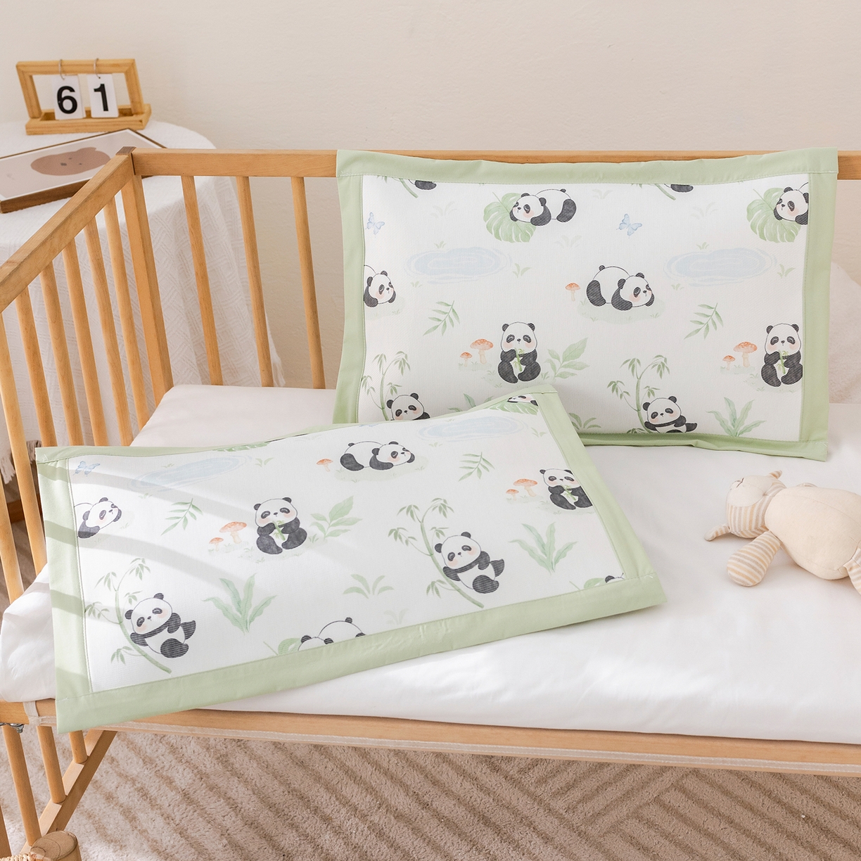 91家纺网 家纺一手货源 找家纺 荷马之梦 2026新款A类母婴原创卡通冰丝儿童枕套 萌趣熊猫