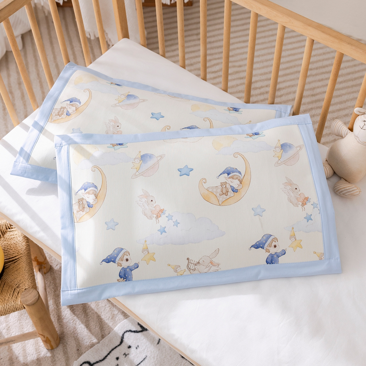 91家纺网 家纺一手货源 找家纺 荷马之梦 2026新款A类母婴原创卡通冰丝儿童枕套 星空游记