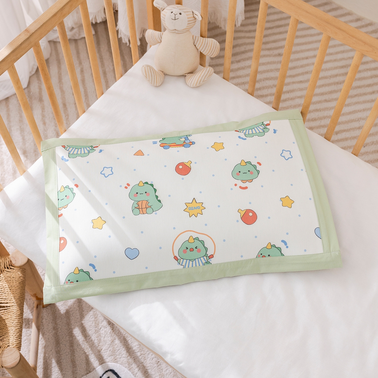 91家纺网 家纺一手货源 找家纺 荷马之梦 2026新款A类母婴原创卡通冰丝儿童枕套 运动恐龙