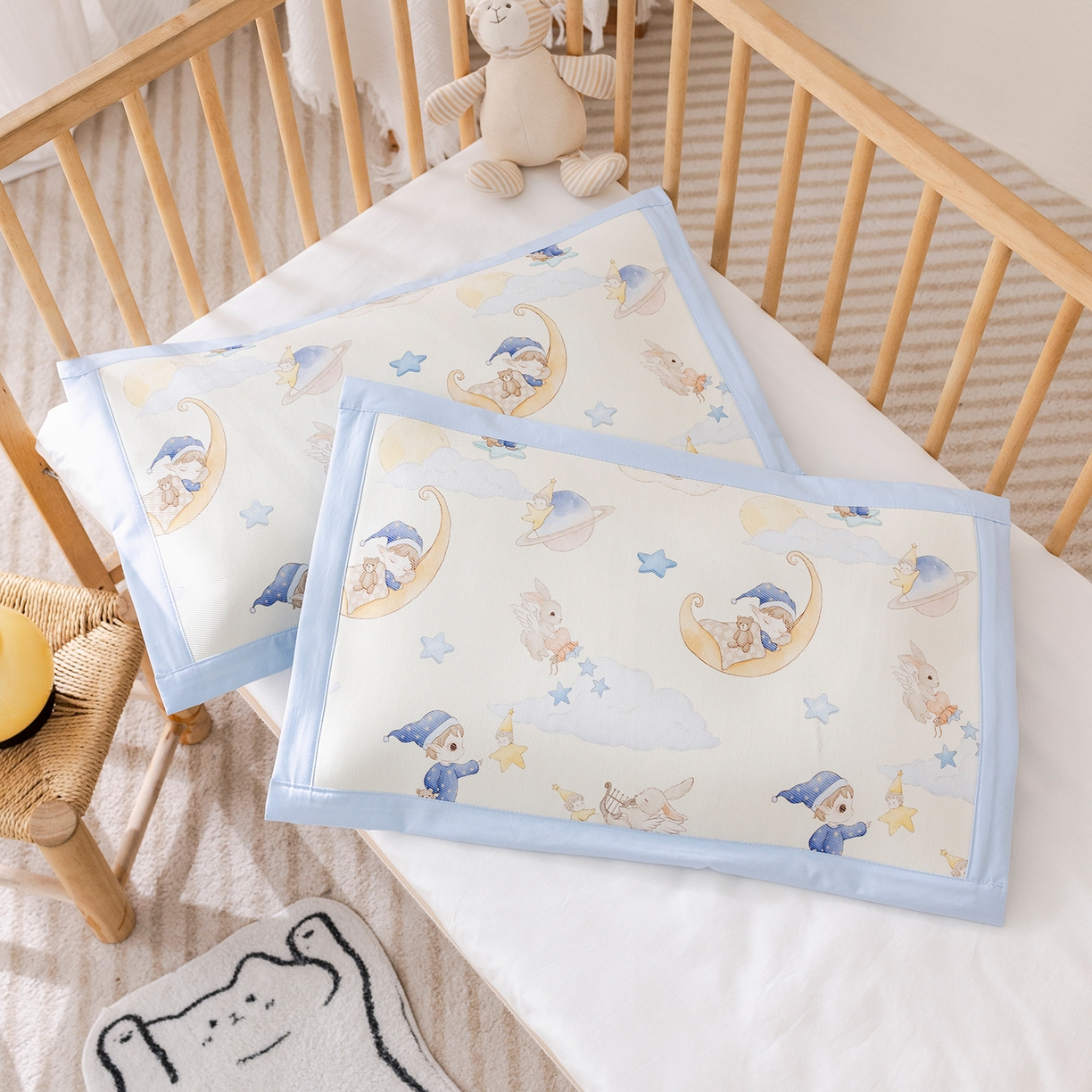 91家纺网 家纺一手货源 找家纺 荷马之梦 2026新款A类母婴原创卡通冰丝儿童枕套 星空游记