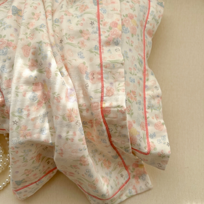 91家纺网 家纺一手货源 找家纺 百寐 2026新款母婴A类双层棉纱枕套婴幼儿卡通宝宝枕套子母信封枕套 花花小兔