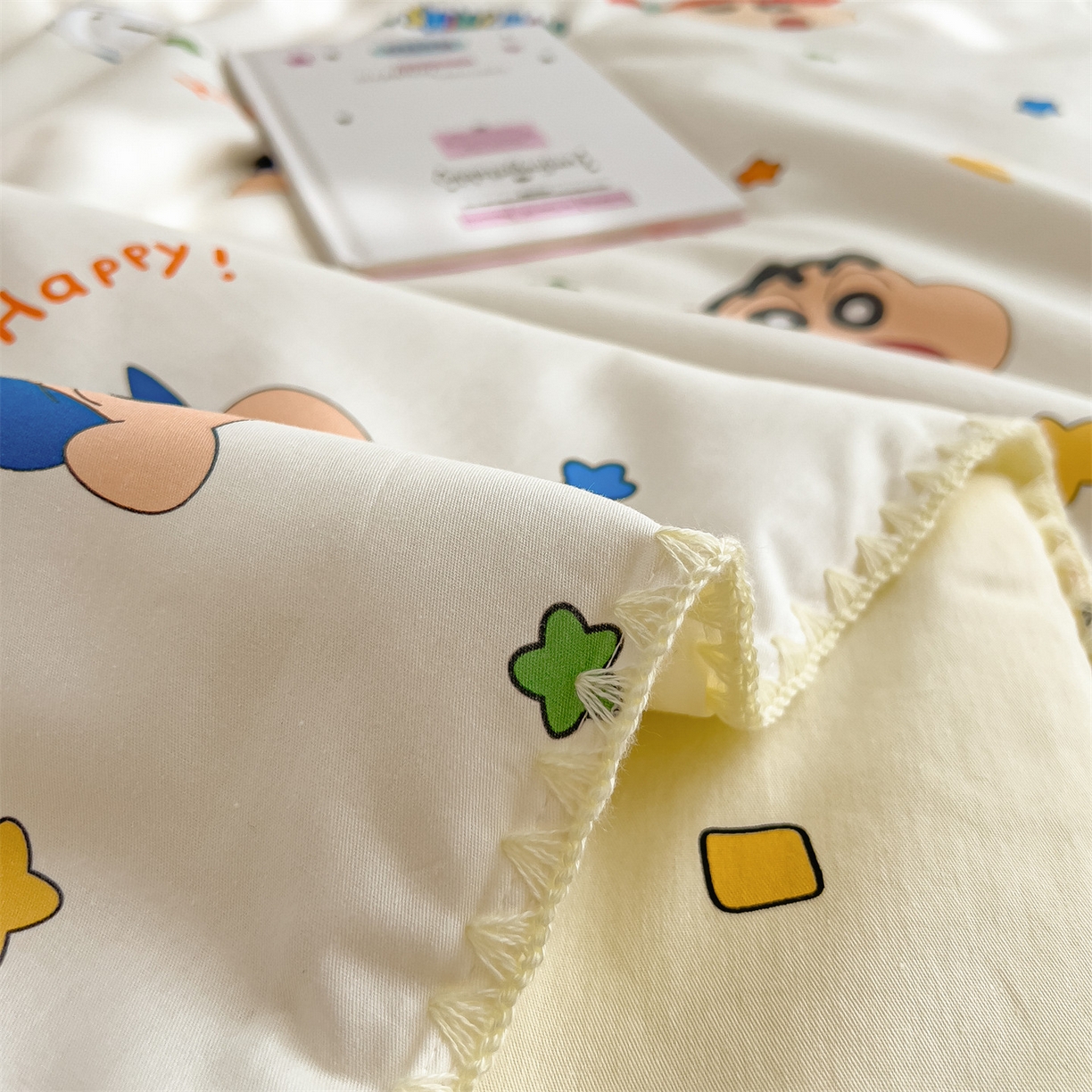 91家纺网 家纺一手货源 找家纺 兄弟坊 2026新款正版授权卡通全棉13370印花夏被夏凉被儿童被 夏被四件套 春日部小新