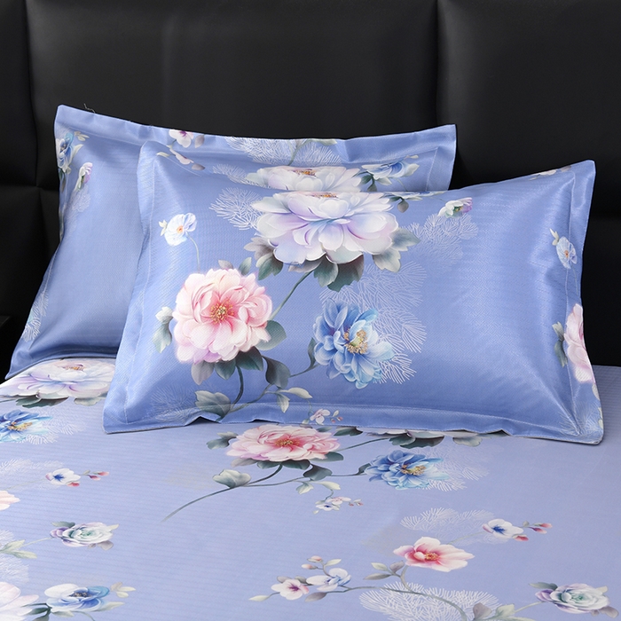 91家纺网 家纺一手货源 找家纺 绒品壹家家纺 2026新款立体数码印花凉感丝冰丝席软凉席席子三件套 繁花