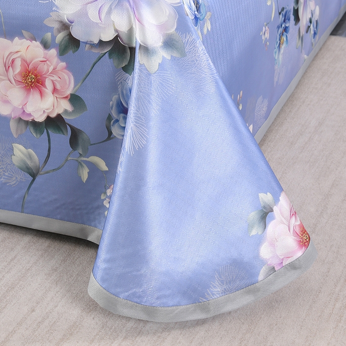 91家纺网 家纺一手货源 找家纺 绒品壹家家纺 2026新款立体数码印花凉感丝冰丝席软凉席席子三件套 繁花