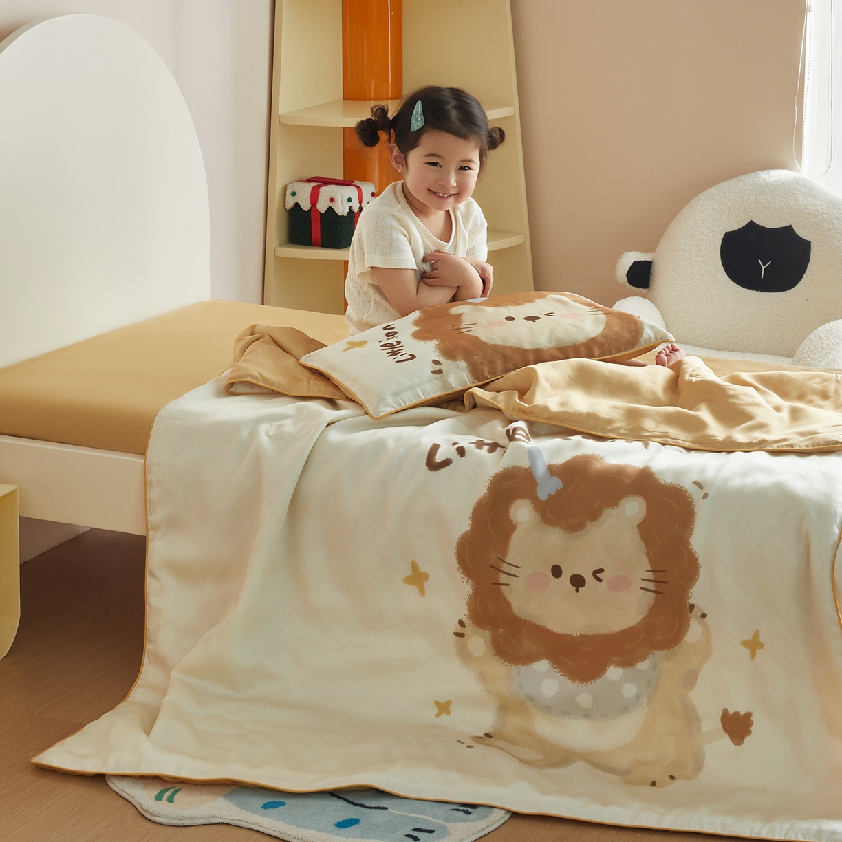 91家纺网 家纺一手货源 找家纺 （总）荷马之梦 2026新款60s兰精天丝原创数码印花山茶花桑蚕丝儿童夏被