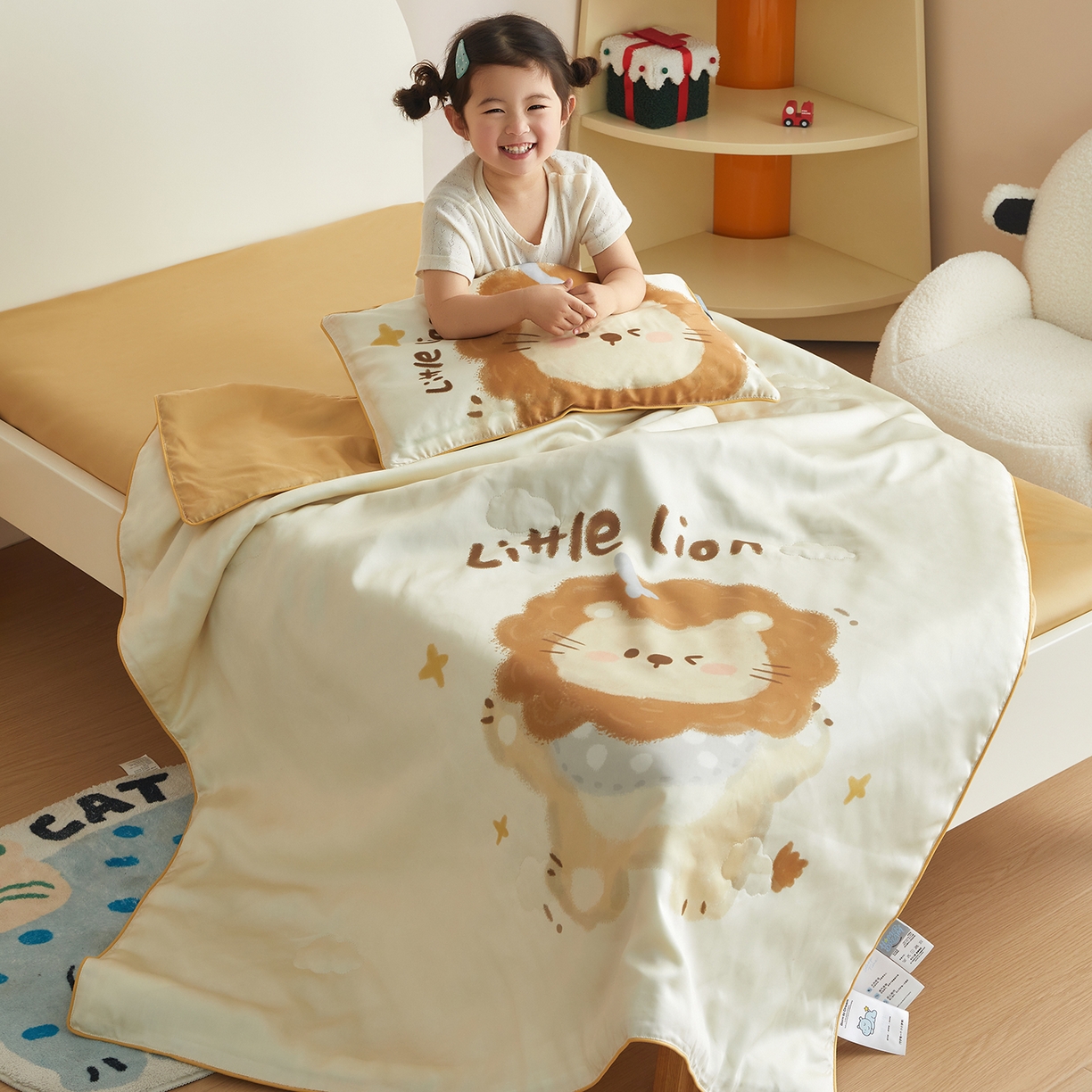 91家纺网 家纺一手货源 找家纺 （总）荷马之梦 2026新款60s兰精天丝原创数码印花山茶花桑蚕丝儿童夏被