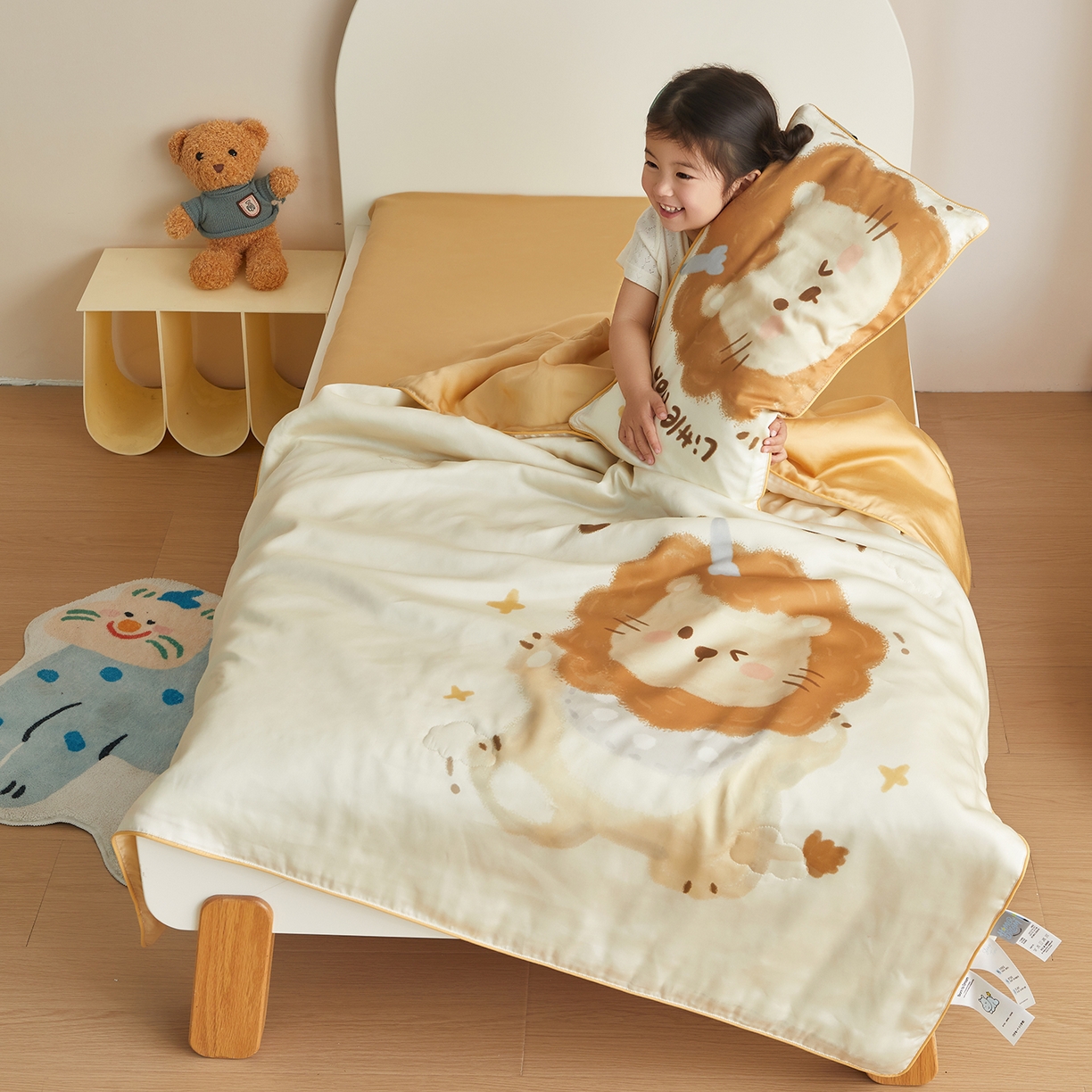 91家纺网 家纺一手货源 找家纺 （总）荷马之梦 2026新款60s兰精天丝原创数码印花山茶花桑蚕丝儿童夏被