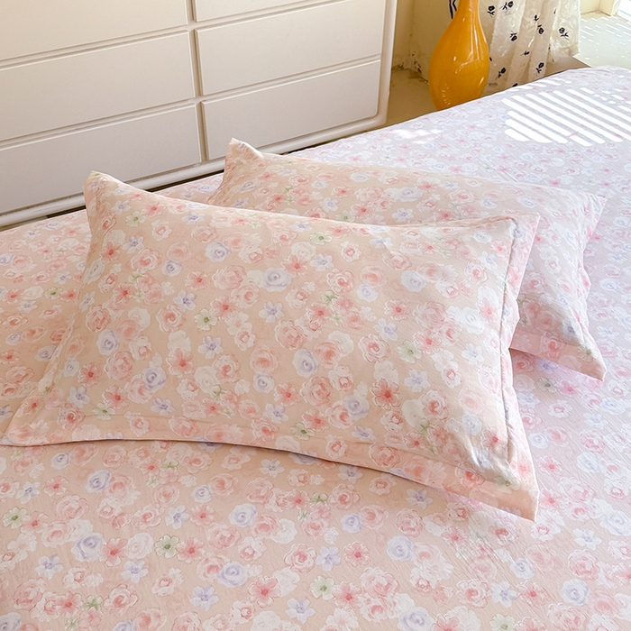 91家纺网 家纺一手货源 找家纺 优家居 2026新款A类水洗棉床裙四件套皱皱纱韩版公主风花边床罩直播爆款外贸定制 梦华录