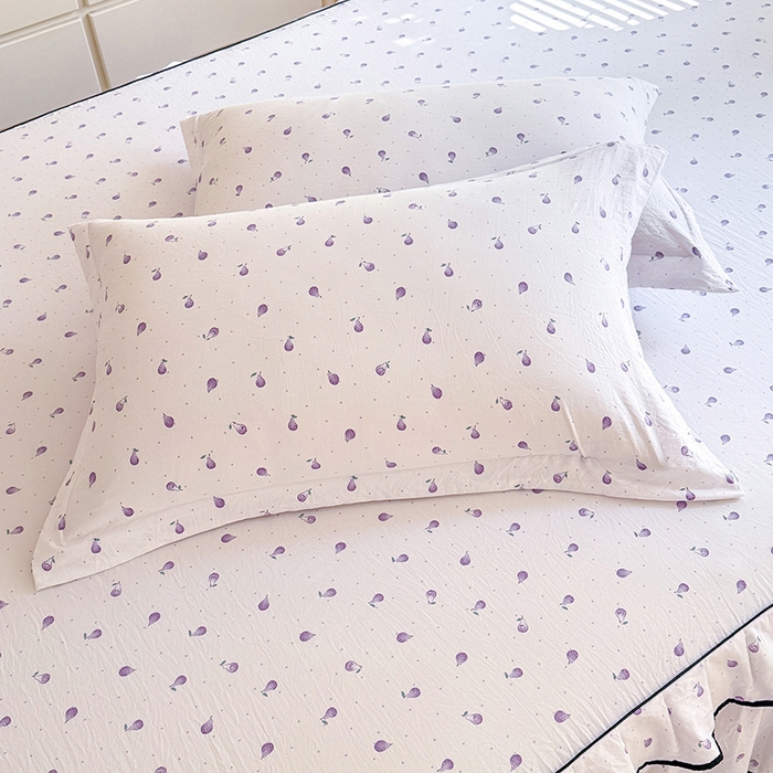 91家纺网 家纺一手货源 找家纺 优家居 2026新款A类水洗棉床裙四件套皱皱纱韩版公主风花边床罩直播爆款外贸定制 一口葡萄