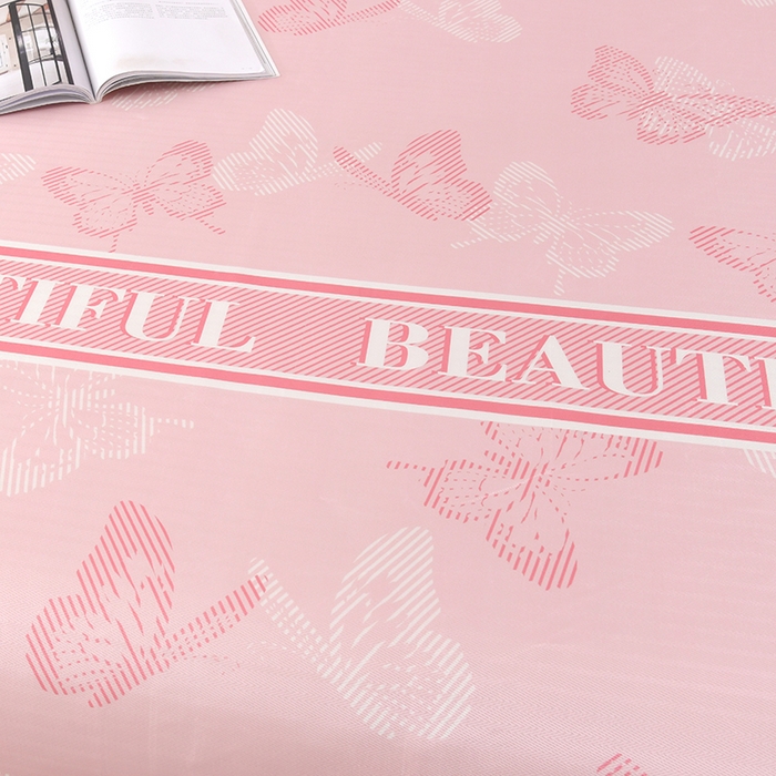 91家纺网 家纺一手货源 找家纺 绒品壹家家纺 2026新款立体数码印花凉感丝冰丝席软凉席席子三件套 蝴蝶  粉