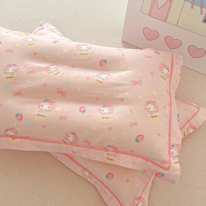 91家纺网 家纺一手货源 找家纺 百寐 2026新款母婴A类双层棉纱枕套婴幼儿卡通宝宝枕套子母信封枕套 乐迪兔