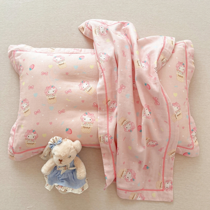 91家纺网 家纺一手货源 找家纺 百寐 2026新款母婴A类双层棉纱枕套婴幼儿卡通宝宝枕套子母信封枕套 乐迪兔