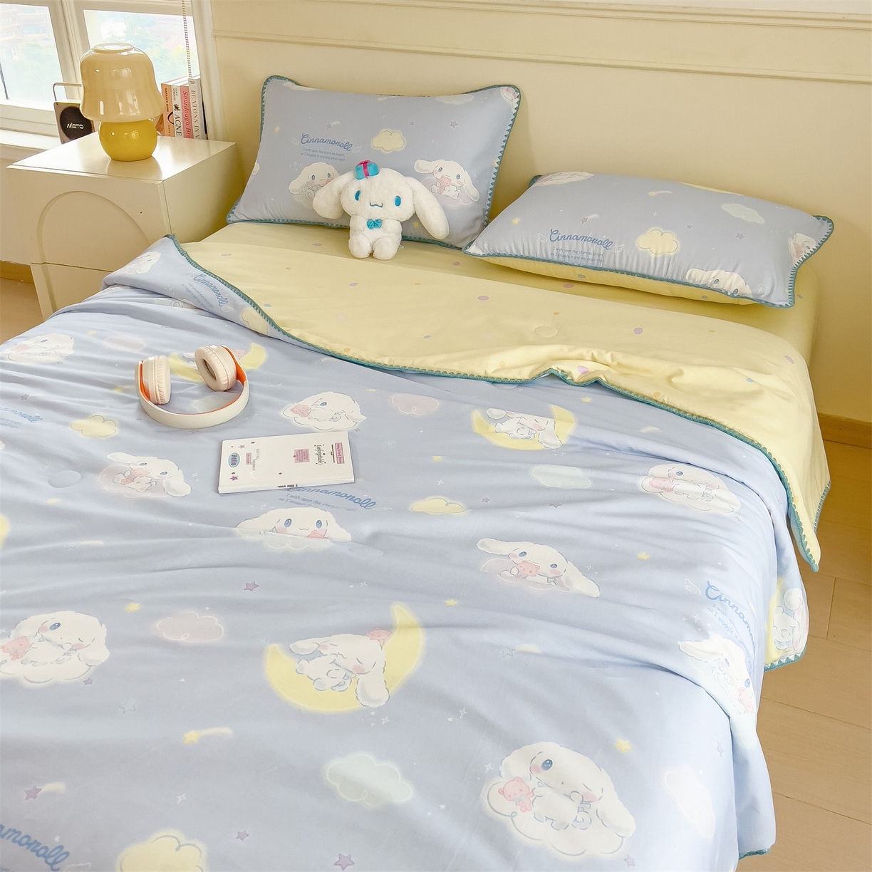 91家纺网 家纺一手货源 找家纺 兄弟坊 2026新款正版授权卡通全棉13370印花夏被夏凉被儿童被 夏被四件套 晚安玉桂狗