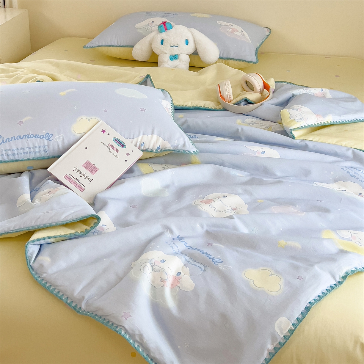 91家纺网 家纺一手货源 找家纺 兄弟坊 2026新款正版授权卡通全棉13370印花夏被夏凉被儿童被 夏被四件套 晚安玉桂狗