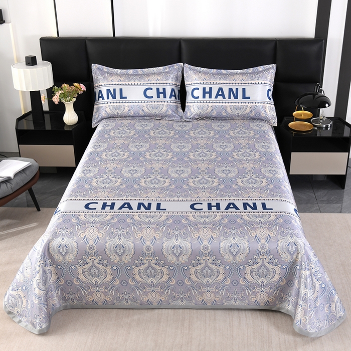 绒品壹家家纺 2026新款立体数码印花凉感丝冰丝席软凉席席子三件套 轻奢欧式