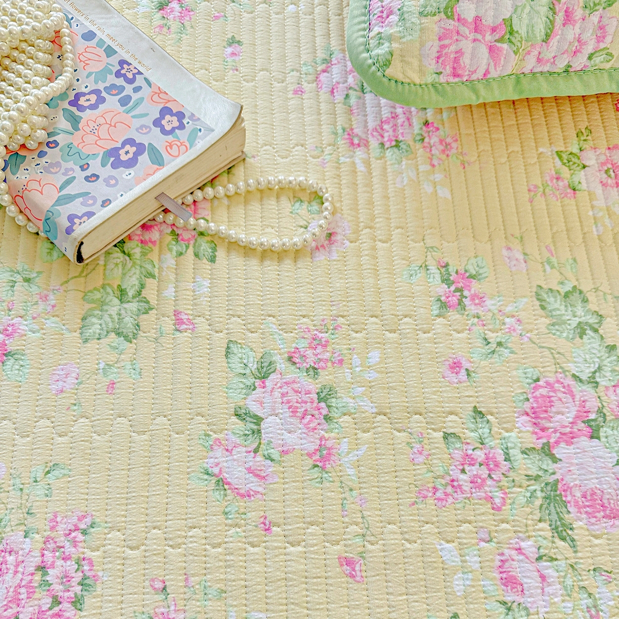 91家纺网 家纺一手货源 找家纺 恒尚居 2026新款云感皱皱纱床盖花边床单双层纱床盖三件套-四季款 花边款-花仙子