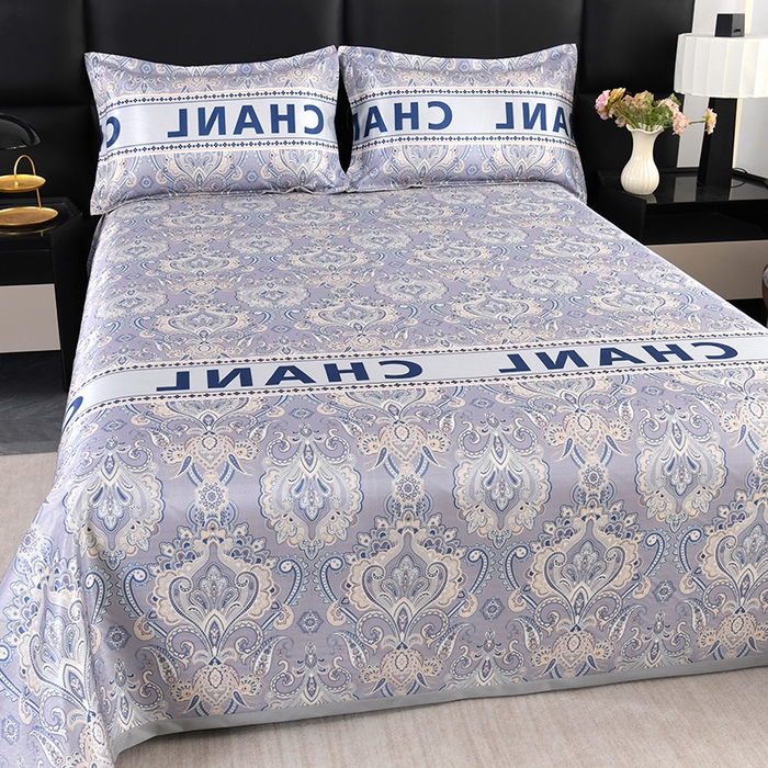 91家纺网 家纺一手货源 找家纺 绒品壹家家纺 2026新款立体数码印花凉感丝冰丝席软凉席席子三件套 轻奢欧式