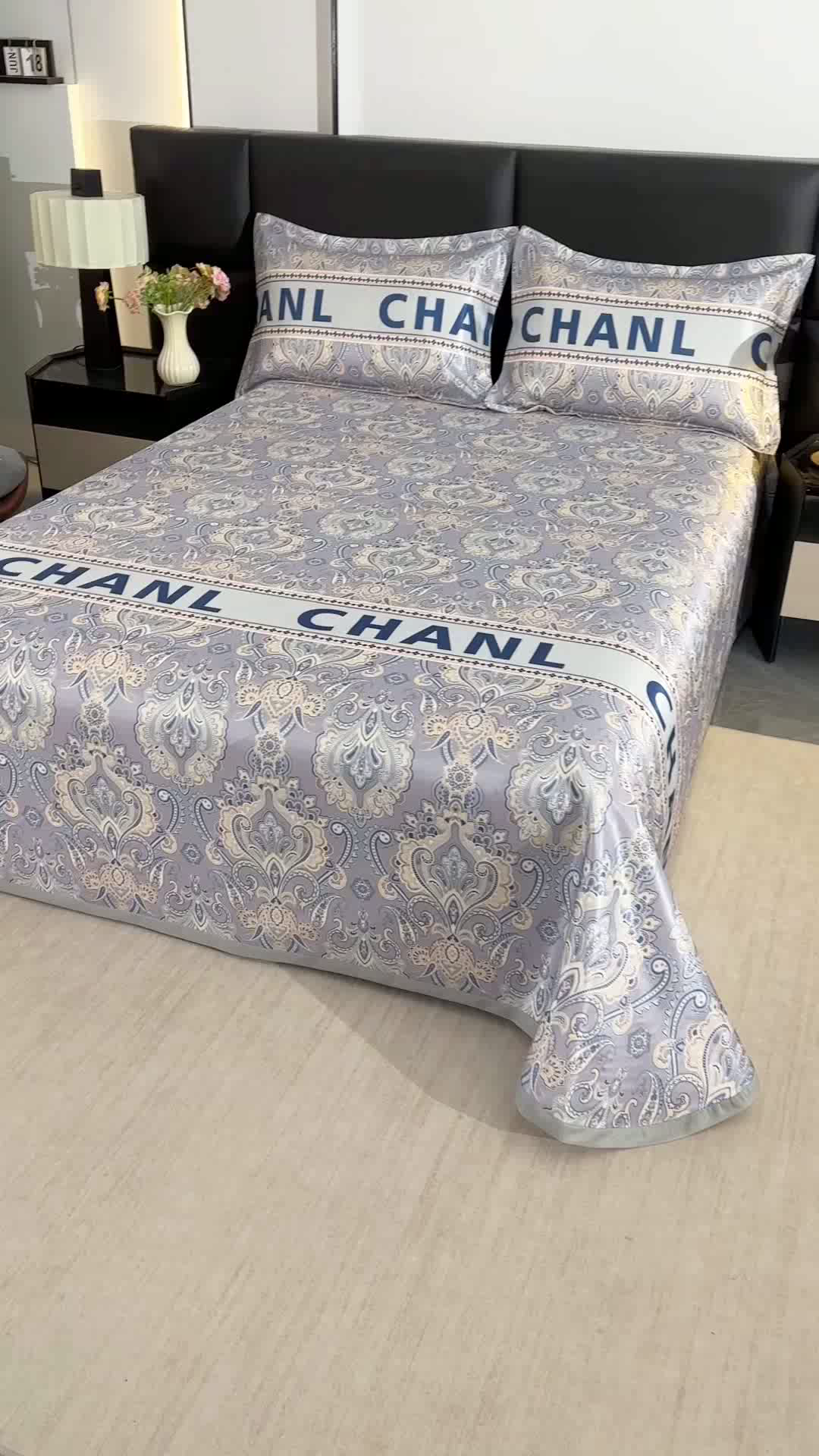 91家纺网 家纺一手货源 找家纺 绒品壹家家纺 2026新款立体数码印花凉感丝冰丝席软凉席席子三件套 轻奢欧式