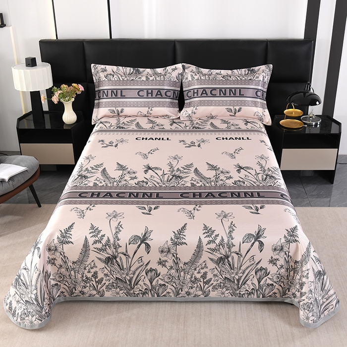 绒品壹家家纺 2026新款立体数码印花凉感丝冰丝席软凉席席子三件套 轻奢生活