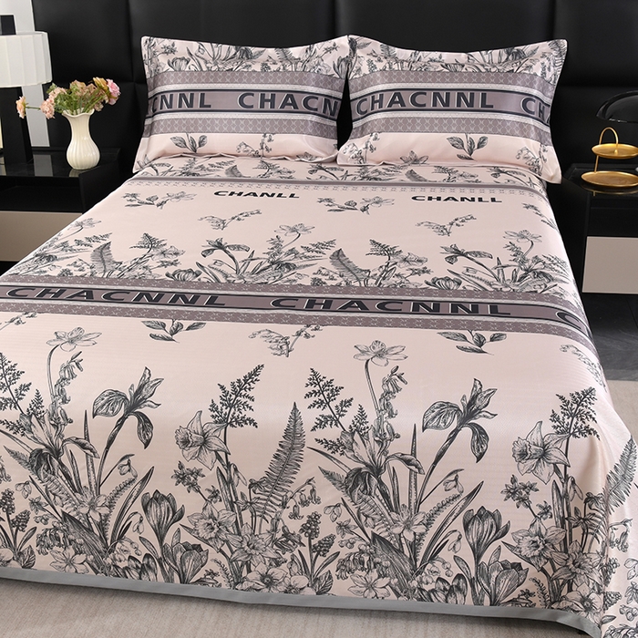 91家纺网 家纺一手货源 找家纺 绒品壹家家纺 2026新款立体数码印花凉感丝冰丝席软凉席席子三件套 轻奢生活