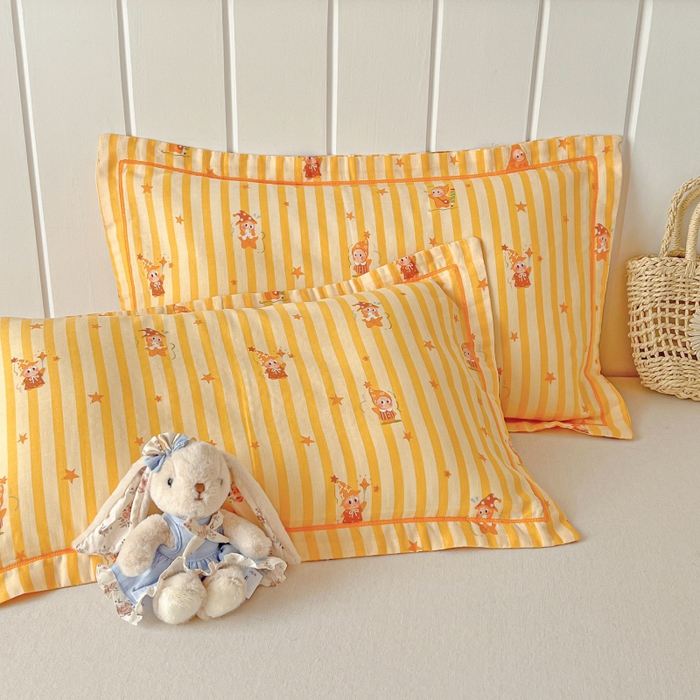 91家纺网 家纺一手货源 找家纺 百寐 2026新款母婴A类双层棉纱枕套婴幼儿卡通宝宝枕套子母信封枕套 星星宝贝