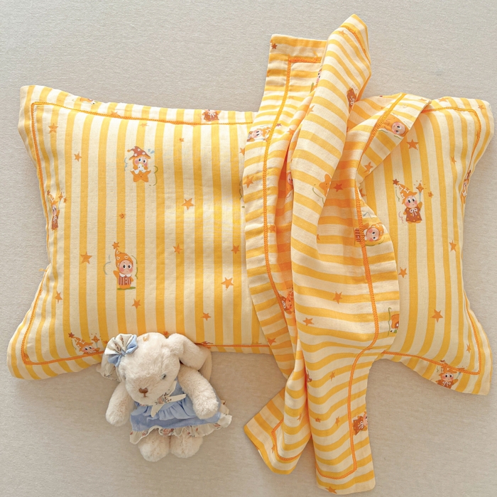 91家纺网 家纺一手货源 找家纺 百寐 2026新款母婴A类双层棉纱枕套婴幼儿卡通宝宝枕套子母信封枕套 星星宝贝