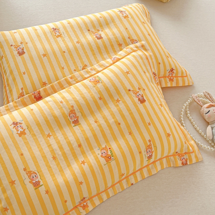 91家纺网 家纺一手货源 找家纺 百寐 2026新款母婴A类双层棉纱枕套婴幼儿卡通宝宝枕套子母信封枕套 星星宝贝