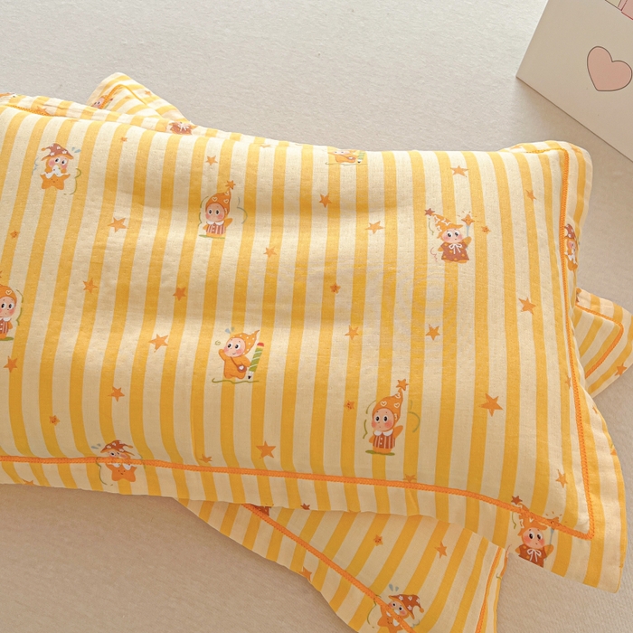 91家纺网 家纺一手货源 找家纺 百寐 2026新款母婴A类双层棉纱枕套婴幼儿卡通宝宝枕套子母信封枕套 星星宝贝