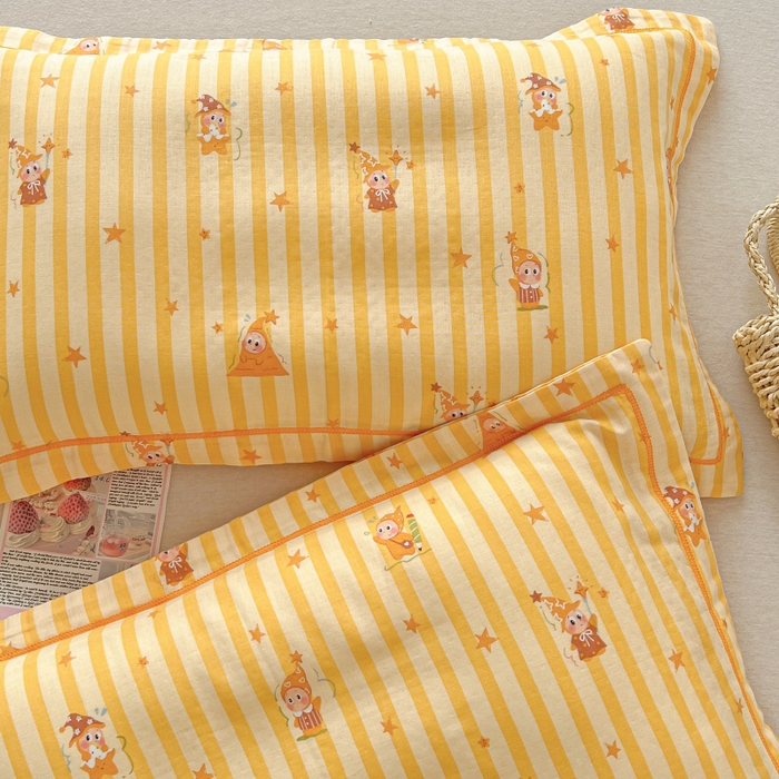 91家纺网 家纺一手货源 找家纺 百寐 2026新款母婴A类双层棉纱枕套婴幼儿卡通宝宝枕套子母信封枕套 星星宝贝