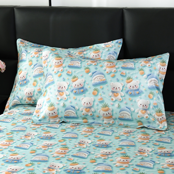 91家纺网 家纺一手货源 找家纺 绒品壹家家纺 2026新款立体数码印花凉感丝冰丝席软凉席席子三件套 清凉一夏  绿