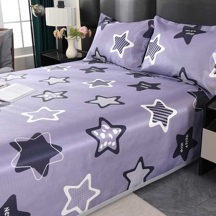 91家纺网 家纺一手货源 找家纺 绒品壹家家纺 2026新款立体数码印花凉感丝冰丝席软凉席席子三件套 趣味星