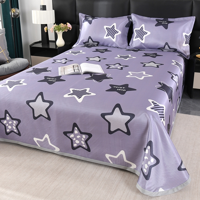 91家纺网 家纺一手货源 找家纺 绒品壹家家纺 2026新款立体数码印花凉感丝冰丝席软凉席席子三件套 趣味星