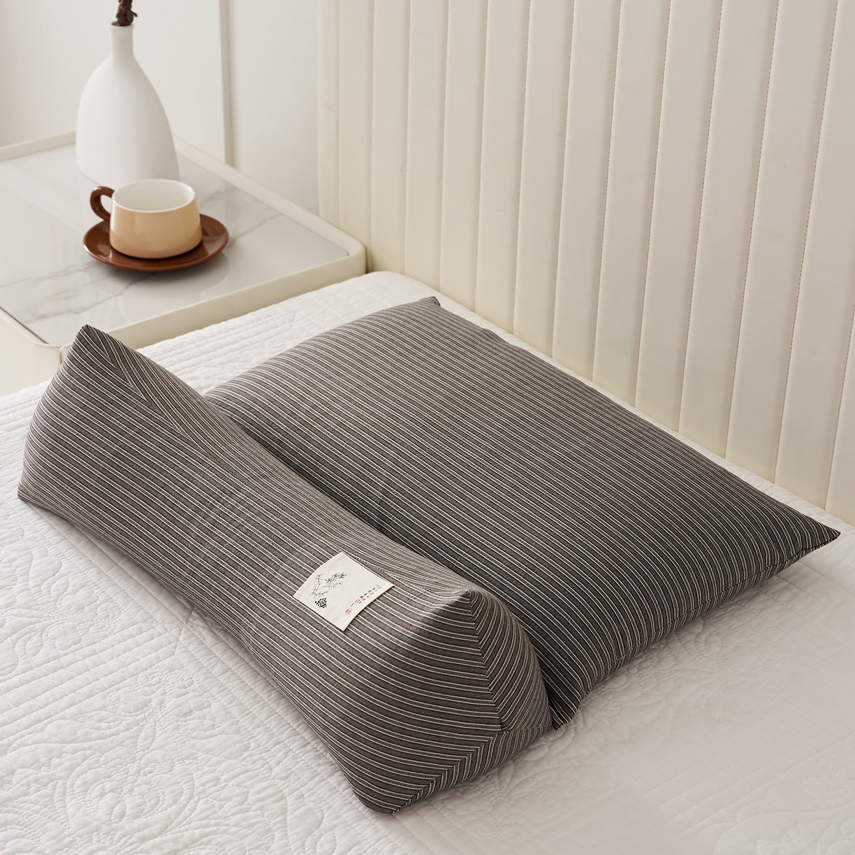 91家纺网 家纺一手货源 找家纺 （总）乐可 2026新款条纹生态荞麦组合枕枕头枕芯