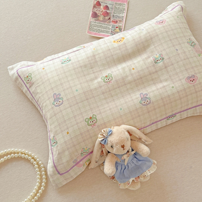 91家纺网 家纺一手货源 找家纺 （总）百寐 2026新款母婴A类双层棉纱枕套婴幼儿卡通宝宝枕套子母信封枕套