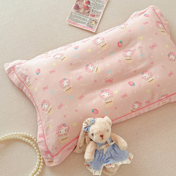 91家纺网 家纺一手货源 找家纺 （总）百寐 2026新款母婴A类双层棉纱枕套婴幼儿卡通宝宝枕套子母信封枕套