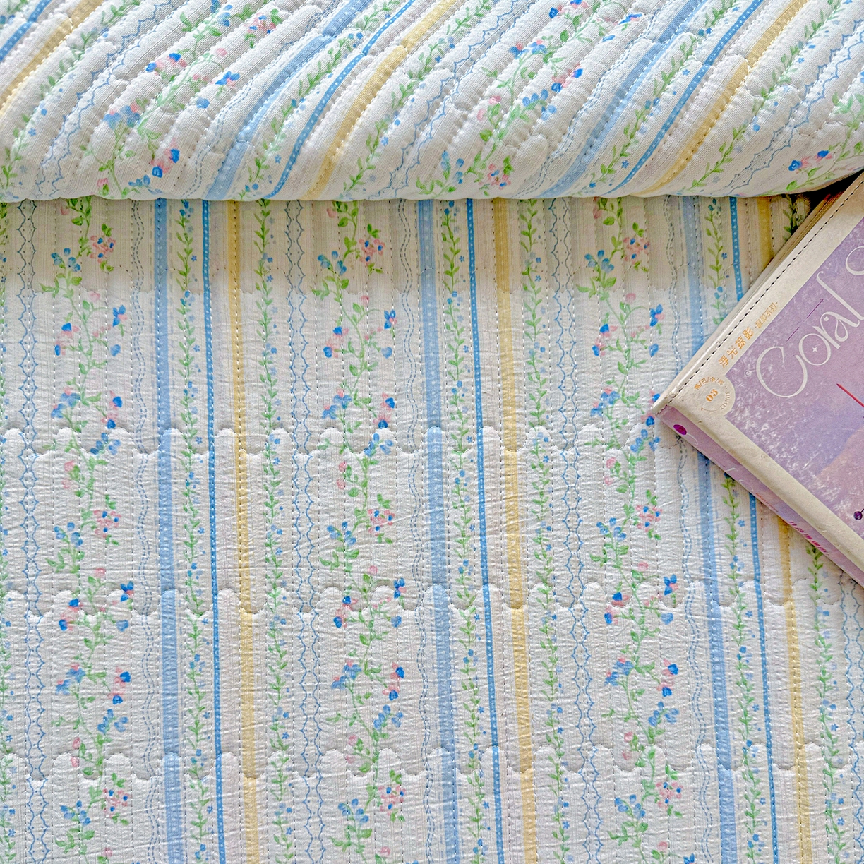 91家纺网 家纺一手货源 找家纺 恒尚居 2026新款云感皱皱纱床盖花边床单双层纱床盖三件套-四季款 花边款-阳光庄园