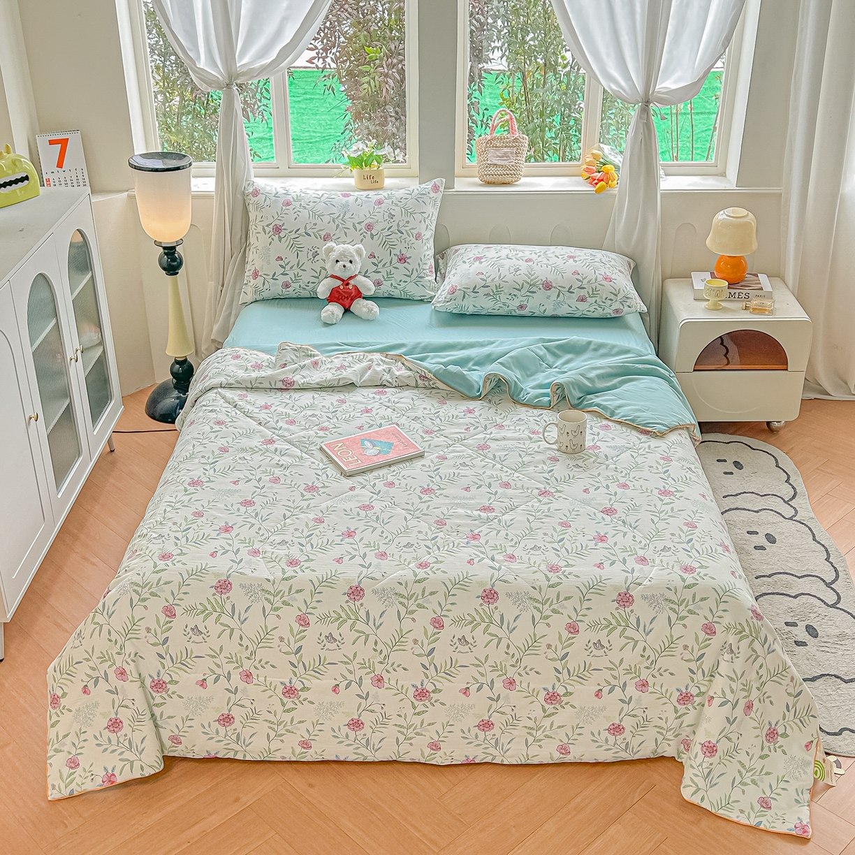 91家纺网 家纺一手货源 找家纺 （总）富艺隆 2026新款A类水洗棉双层纱夏被空调被 皱皱纱夏凉被