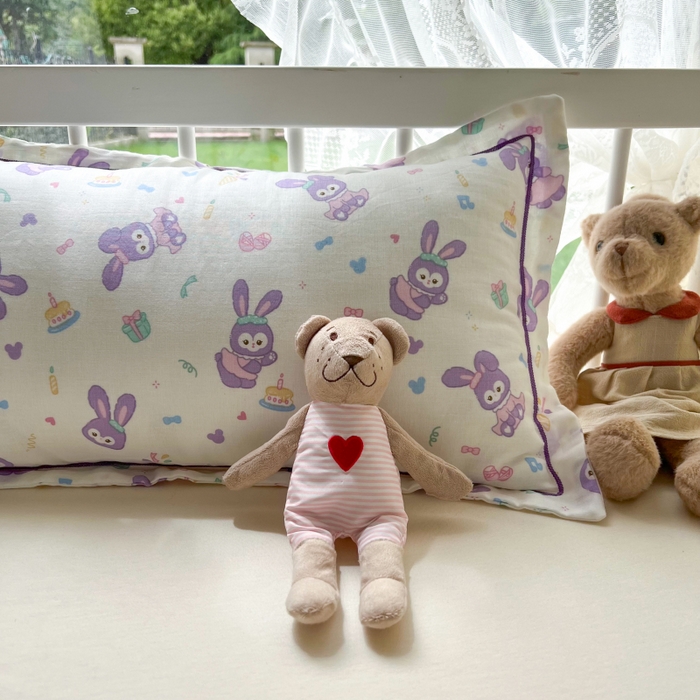 91家纺网 家纺一手货源 找家纺 （总）百寐 2026新款母婴A类双层棉纱枕套婴幼儿卡通宝宝枕套子母信封枕套