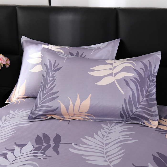 91家纺网 家纺一手货源 找家纺 绒品壹家家纺 2026新款立体数码印花凉感丝冰丝席软凉席席子三件套 叶叶风情