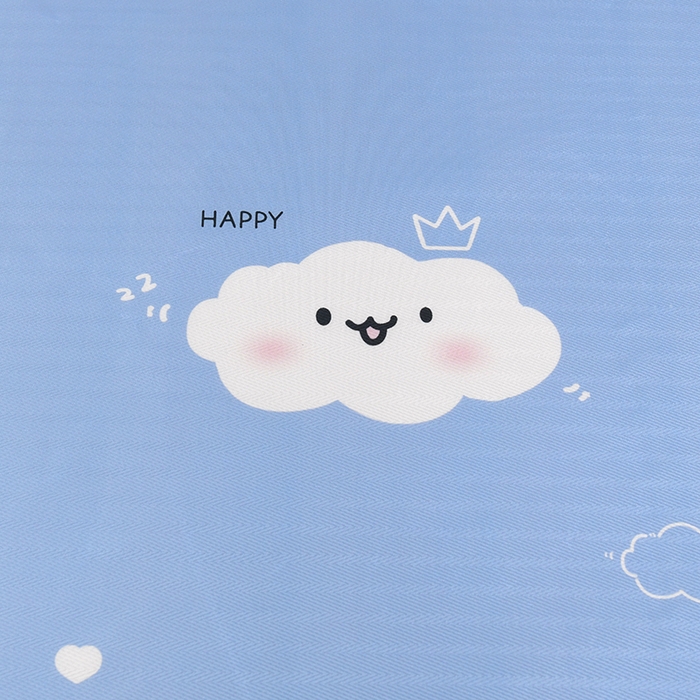 91家纺网 家纺一手货源 找家纺 绒品壹家家纺 2026新款立体数码印花凉感丝冰丝席软凉席席子三件套 云朵  蓝