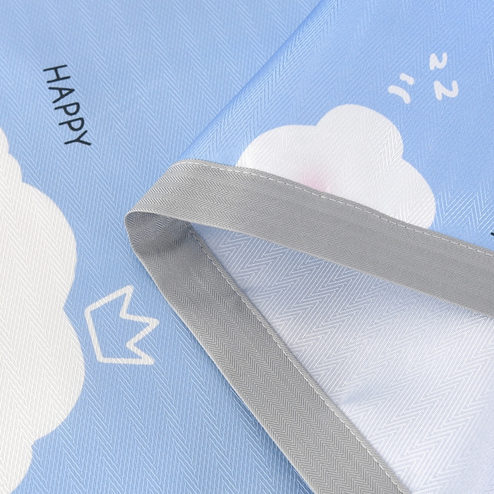 91家纺网 家纺一手货源 找家纺 绒品壹家家纺 2026新款立体数码印花凉感丝冰丝席软凉席席子三件套 云朵  蓝