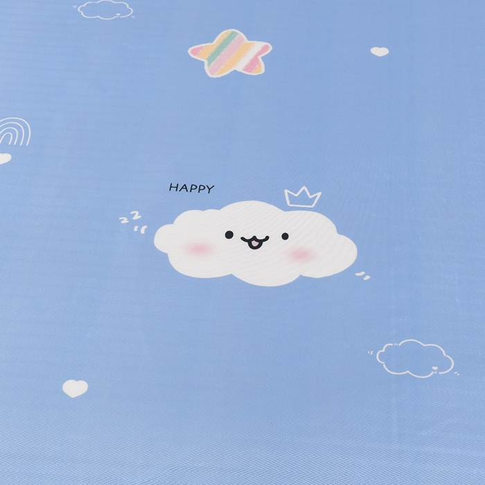 91家纺网 家纺一手货源 找家纺 绒品壹家家纺 2026新款立体数码印花凉感丝冰丝席软凉席席子三件套 云朵  蓝