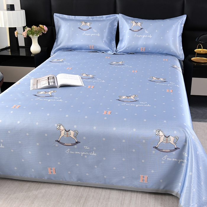 91家纺网 家纺一手货源 找家纺 绒品壹家家纺 2026新款立体数码印花凉感丝冰丝席软凉席席子三件套 马运享通