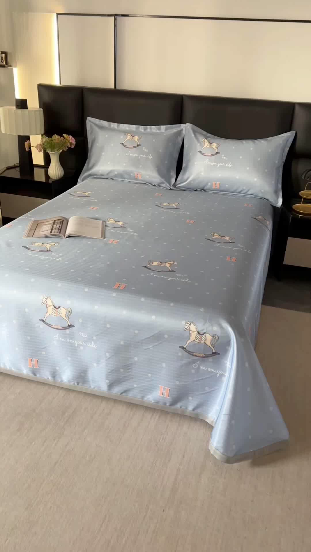 91家纺网 家纺一手货源 找家纺 绒品壹家家纺 2026新款立体数码印花凉感丝冰丝席软凉席席子三件套 马运享通