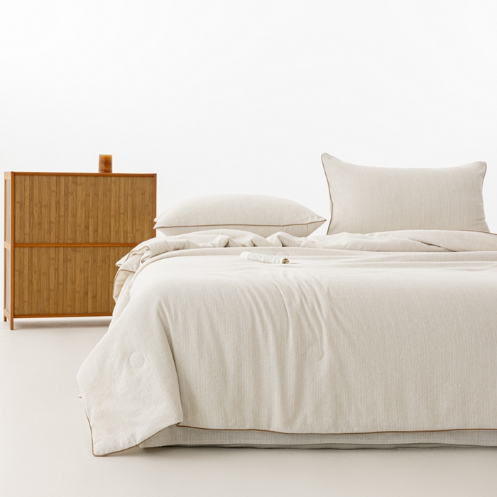 91家纺网 家纺一手货源 找家纺 （总）迪梵家纺 2026春夏新款A类古法天然原麻生态夏被空调被棉麻夏凉被子被芯